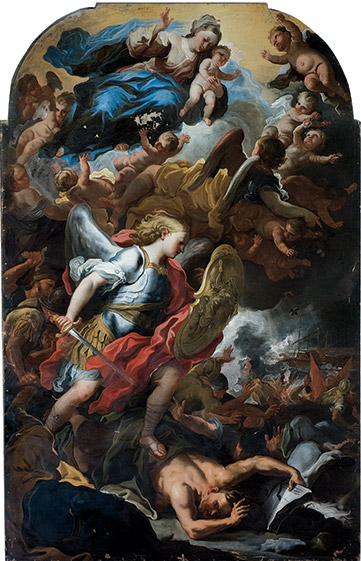 Madonna-e-San-Michele-che-proteggono-i-cristiani-durante-la-battaglia-di-Lepanto-Giovan-Tommaso-Fasano-complesso-donnaregina