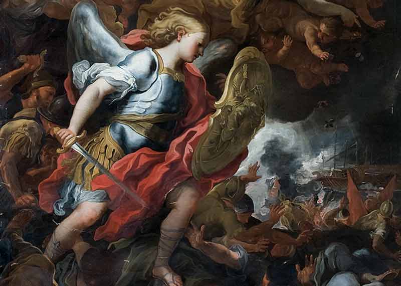 complesso-donnaregina-Madonna-e-San-Michele-che-proteggono-i-cristiani-durante-la-battaglia-di-Lepanto-Giovan-Tommaso-Fasano