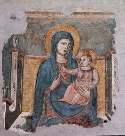 Madonna-con-Bambino-in-trono-Ignoto-pittore-cavalliniano-complesso-donnaregina