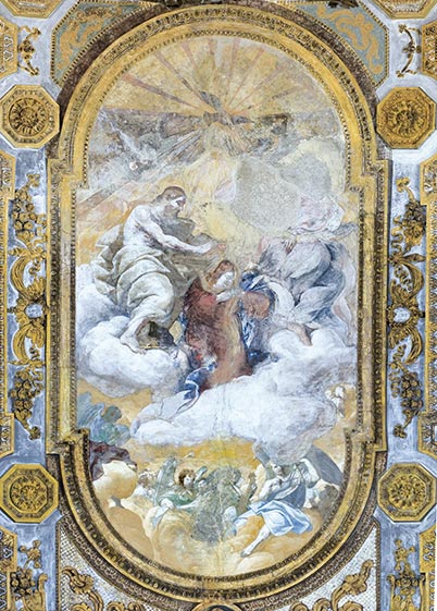 Incoronazione-della-Vergine-da-parte-della-Trinità-Francesco-de-Benedictis-complesso-donnaregina