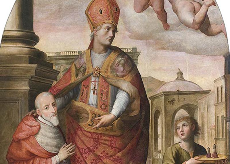 complesso-donnaregina-San-Gennaro-con-il-cardinale-Alfonso-Gesualdo-Giovanni-Balducci