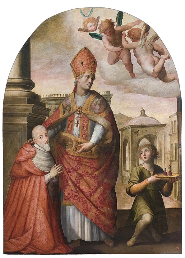 San-Gennaro-con-il-cardinale-Alfonso-Gesualdo-Giovanni-Balducci-complesso-donnaregina