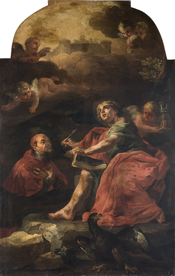 San-Giovanni-Evangelista-e-il-cardinale-Innico-Caracciolo-Francesco-Solimena-complesso-donnaregina