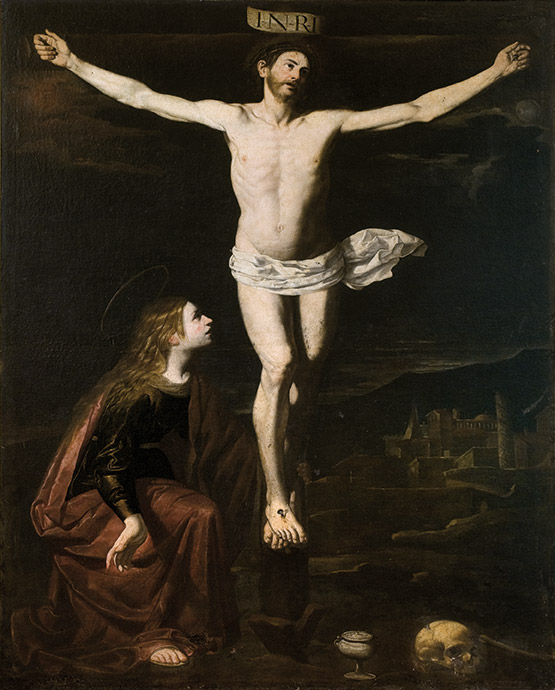 Cristo-crocifisso-e-la-Maddalena-Ignoto-pittore-napoletano-complesso-donnaregina
