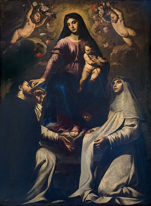 Madonna-del-Rosario-e-Santi-Domenico-e-Caterina-Andrea-Vaccaro-complesso-donnaregina