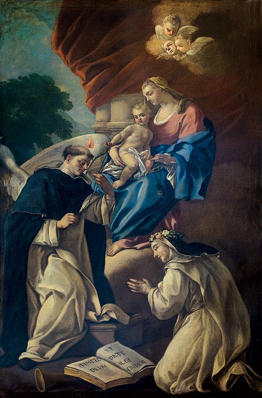 Madonna-del-Rosario-e-Santi-Vincenzo-Ferreri-e-Rosa-da-Lima-Ignoto-pittore-complesso-donnaregina
