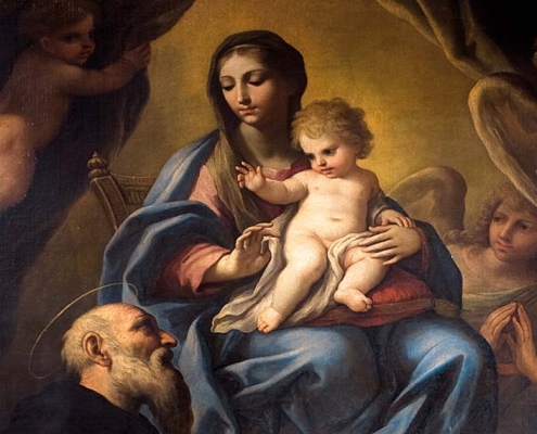 complesso-donnaregina-Madonna-con-Bambino-e-i-SantiAntonio-Abate-e-Filippo-Neri-Paolo-De-Matteis