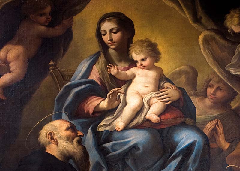 complesso-donnaregina-Madonna-con-Bambino-e-i-SantiAntonio-Abate-e-Filippo-Neri-Paolo-De-Matteis